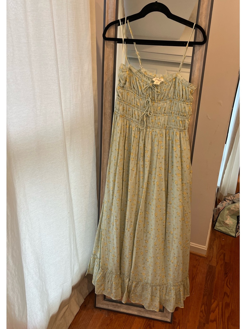 Jessica Simpson Light Sage Green Floral Maxi Dress XL